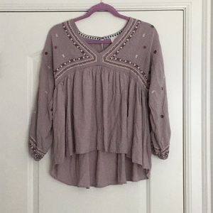 Dusty purple embroidered top medium
